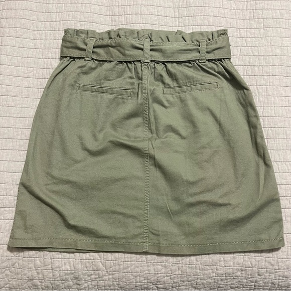 Loft Olive Green Tie Waist Pocket Skirt Style 585866 Size 4 - Picture 8 of 8